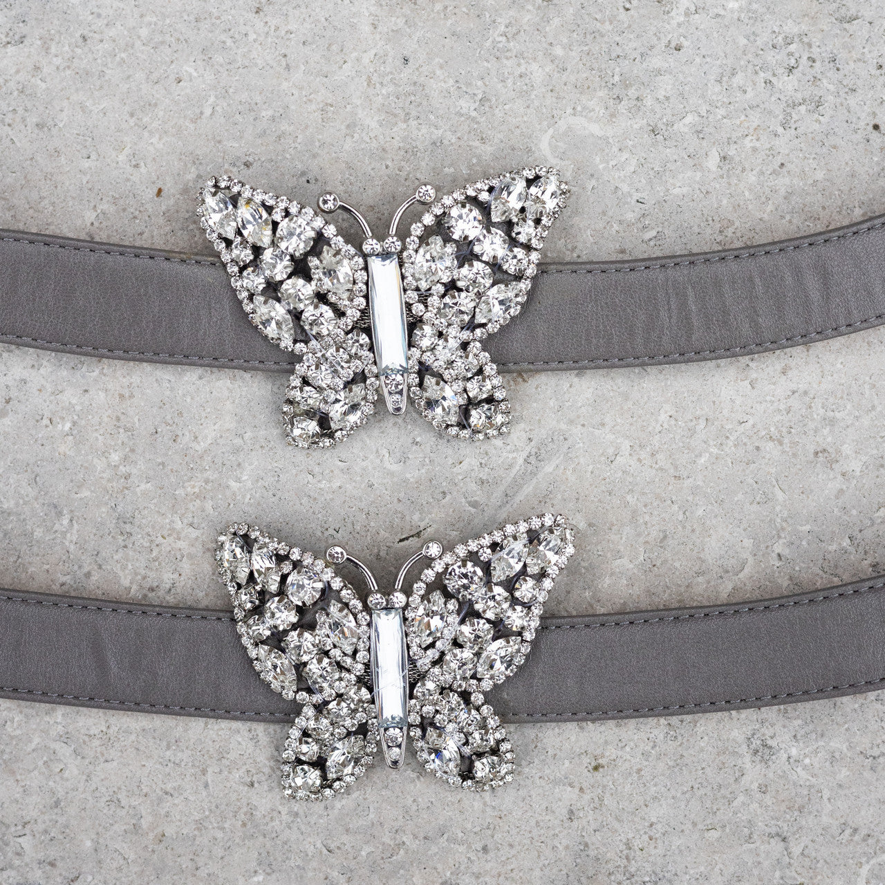 Farfalla Strap Grey Leather