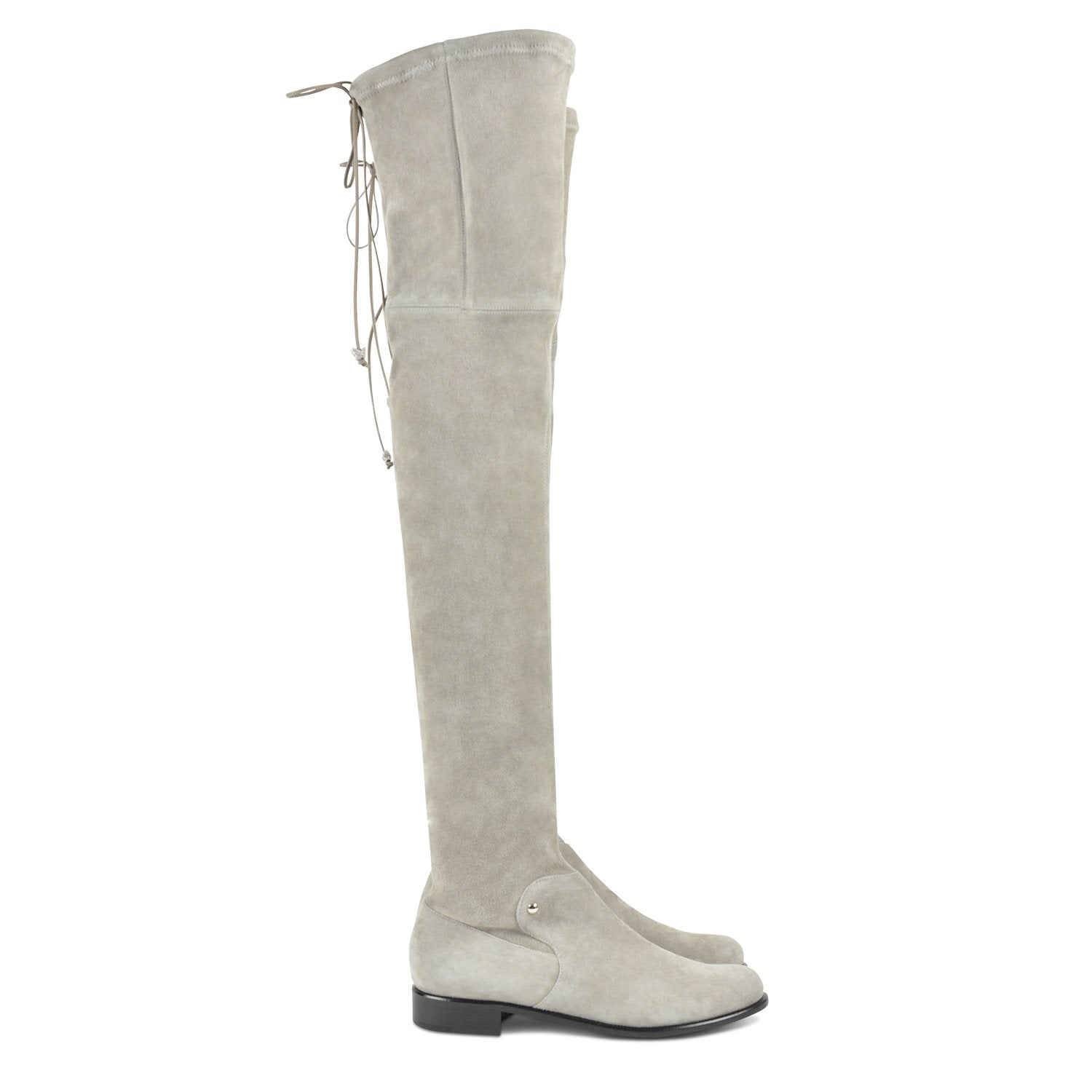 London Grey Suede Over the Knee Flat Boots