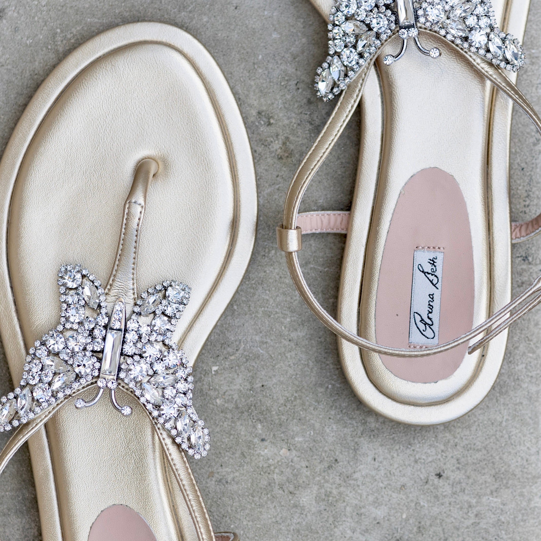 Capri Butterfly T Bar Sandals Gold Leather