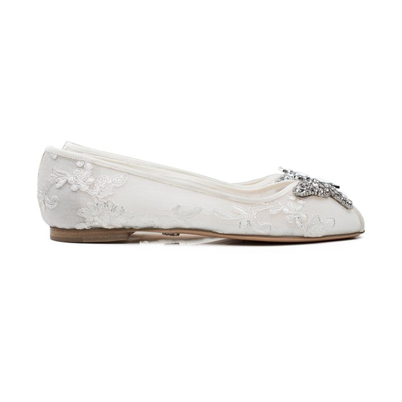 Liana Butterfly Open Toe Flats Ivory Lace