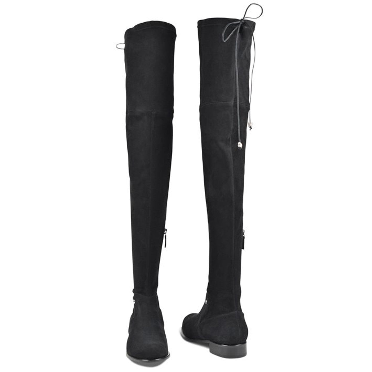 London Black Suede Over the Knee Flat Boots