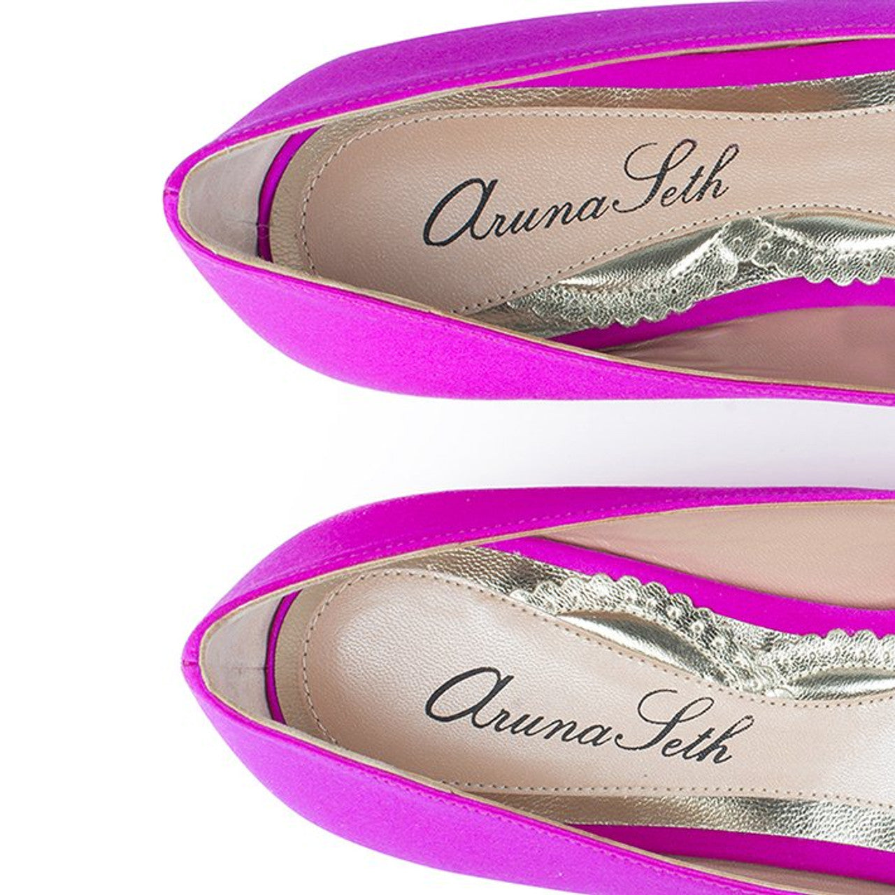 Liana Butterfly Open Toe Flats Neon Pink Satin