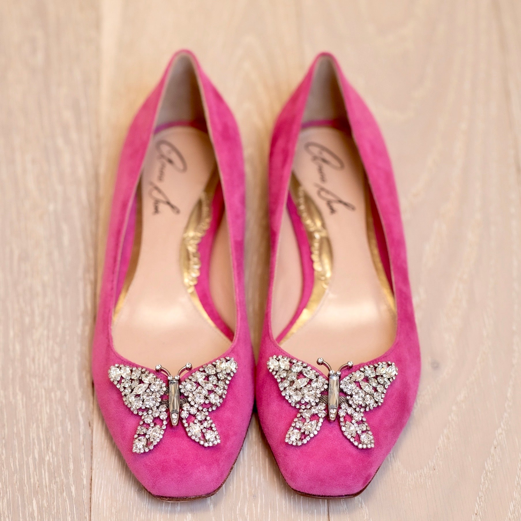 Carrie Butterfly Flats Bubble Gum Pink Suede