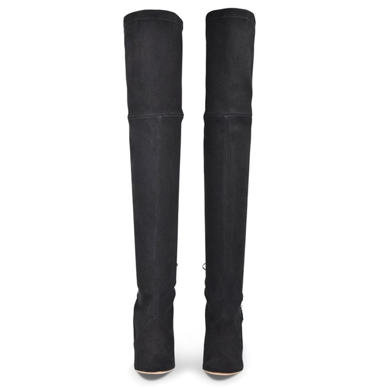 London Black Suede Over the Knee Flat Boots