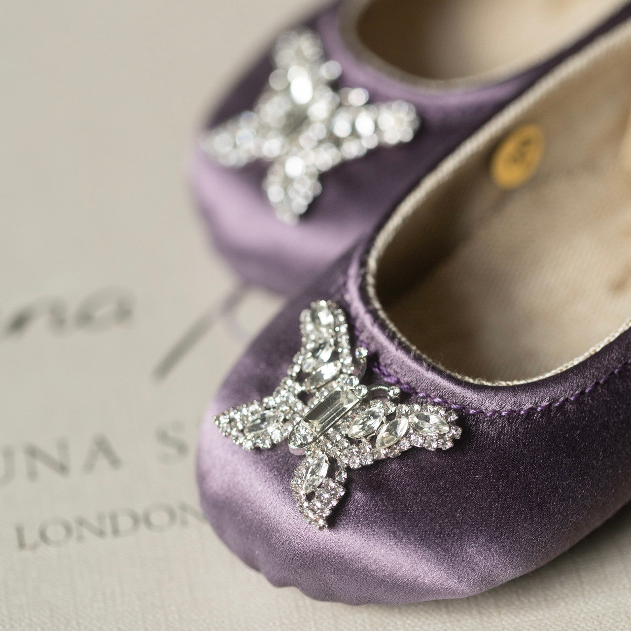Odette Butterfly Baby Shoes | Lilac Satin