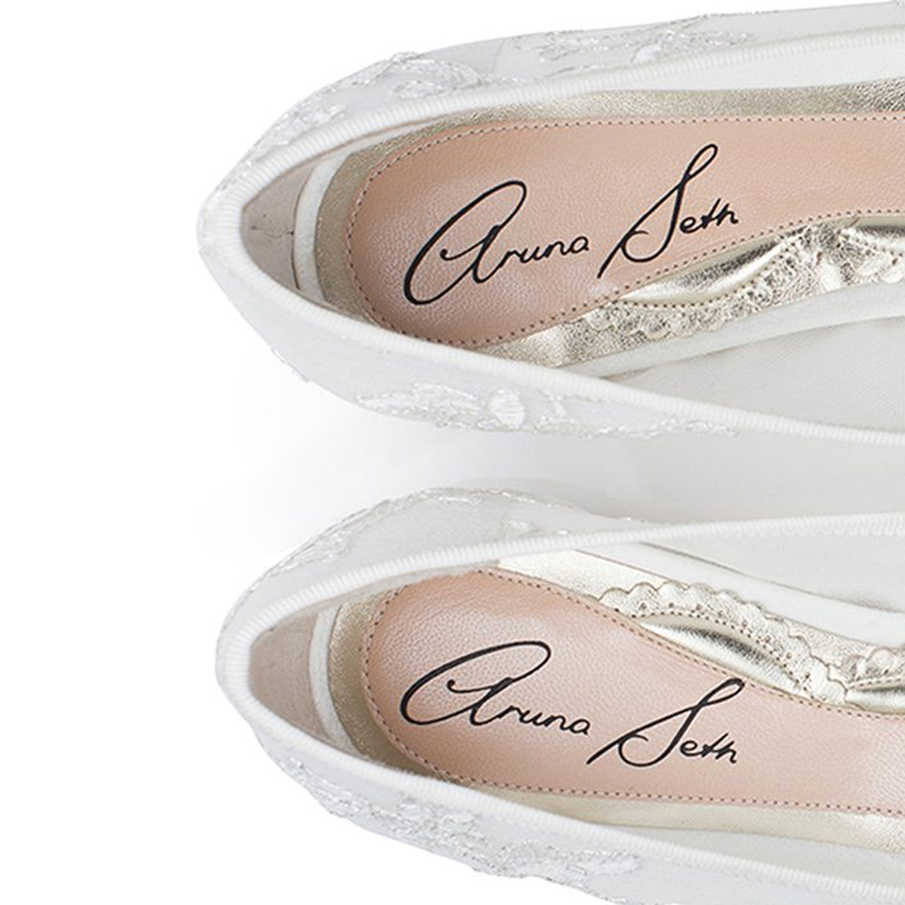 Liana Butterfly Open Toe Flats Ivory Lace