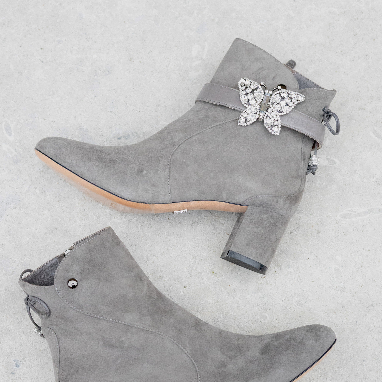 Farfalla Strap Grey Leather
