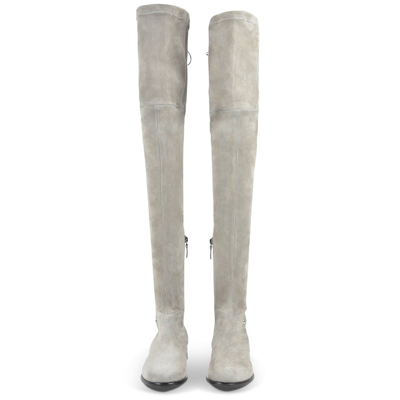 London Grey Suede Over the Knee Flat Boots