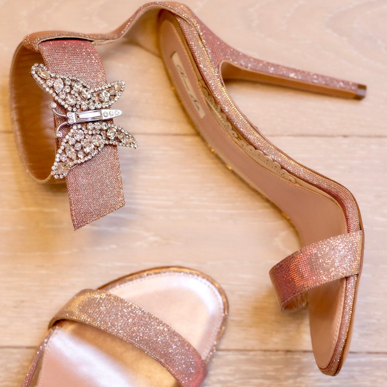 Portofino Butterfly High Heel Sandals Pink Notturno