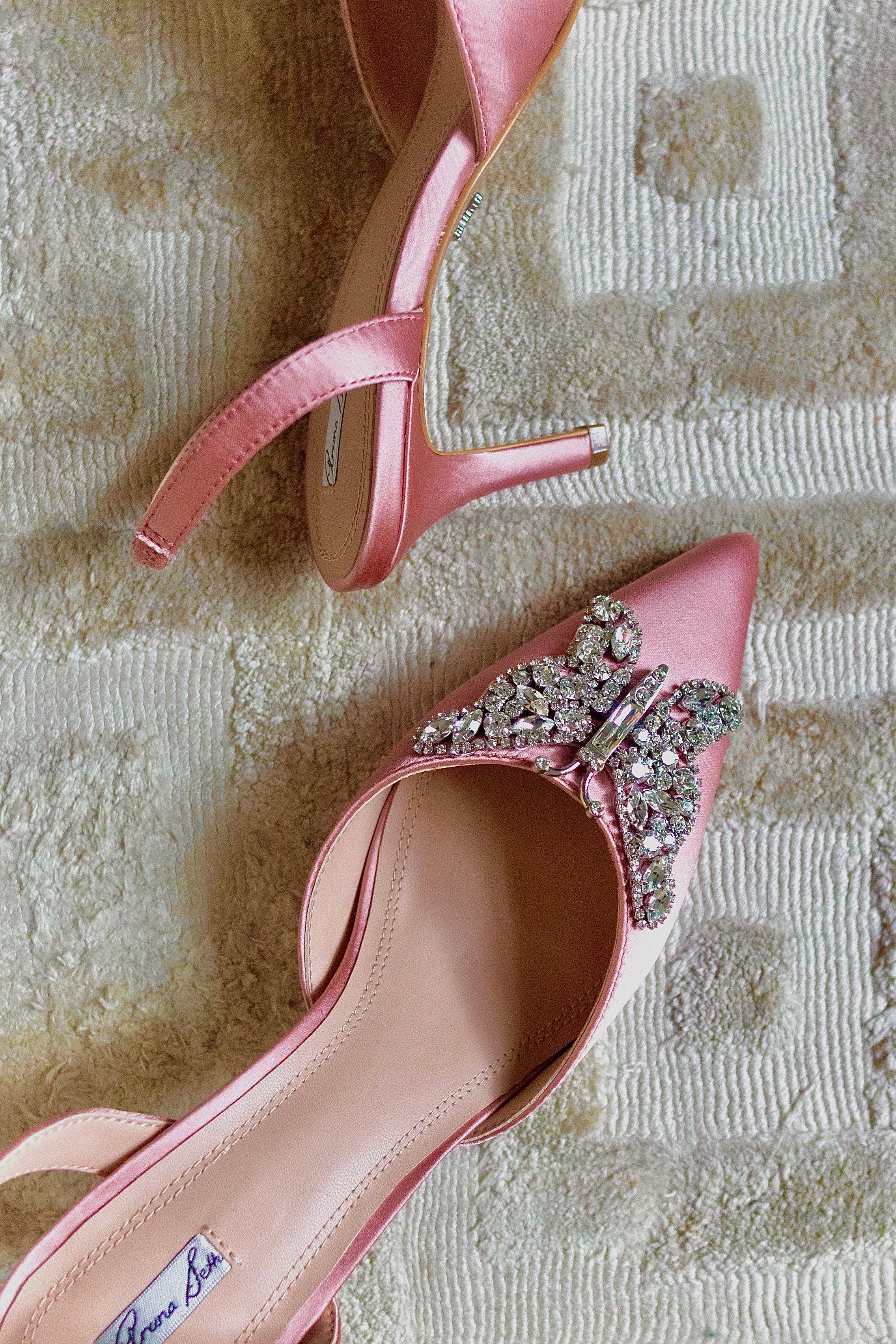Love Butterfly Slingback Blush Satin