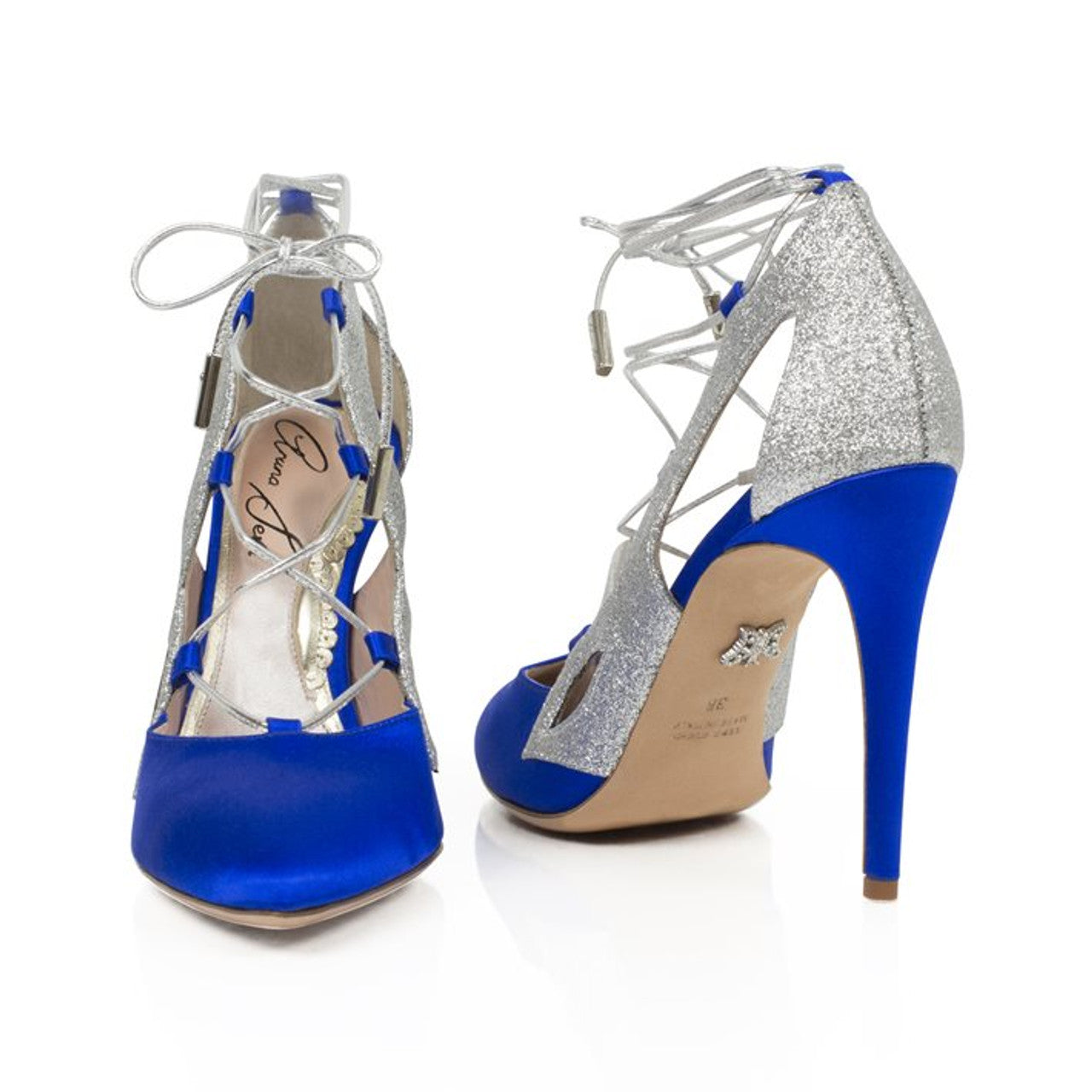 Cosmo Cobalt Blue Satin Heels