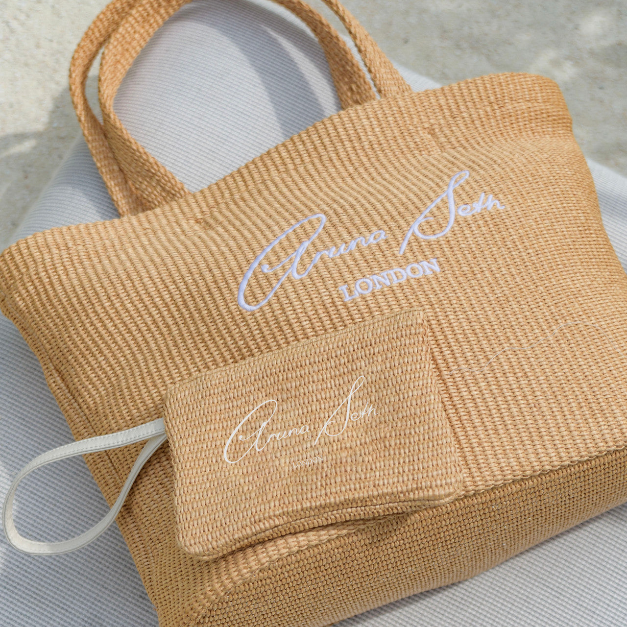 Dune Raffia Tote Bag & Clutch