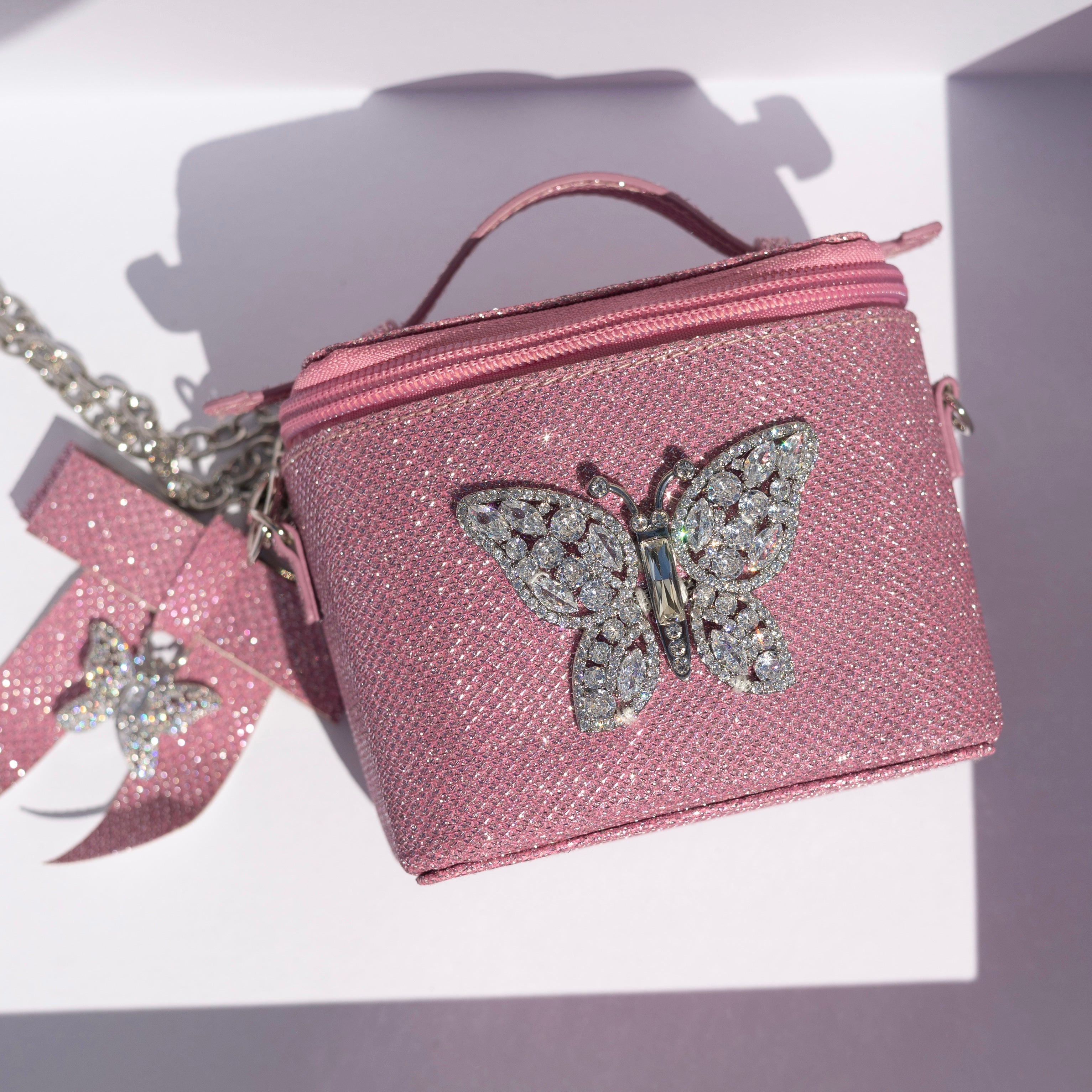 Little Luxe Pink SPARKLY Vanity BAG