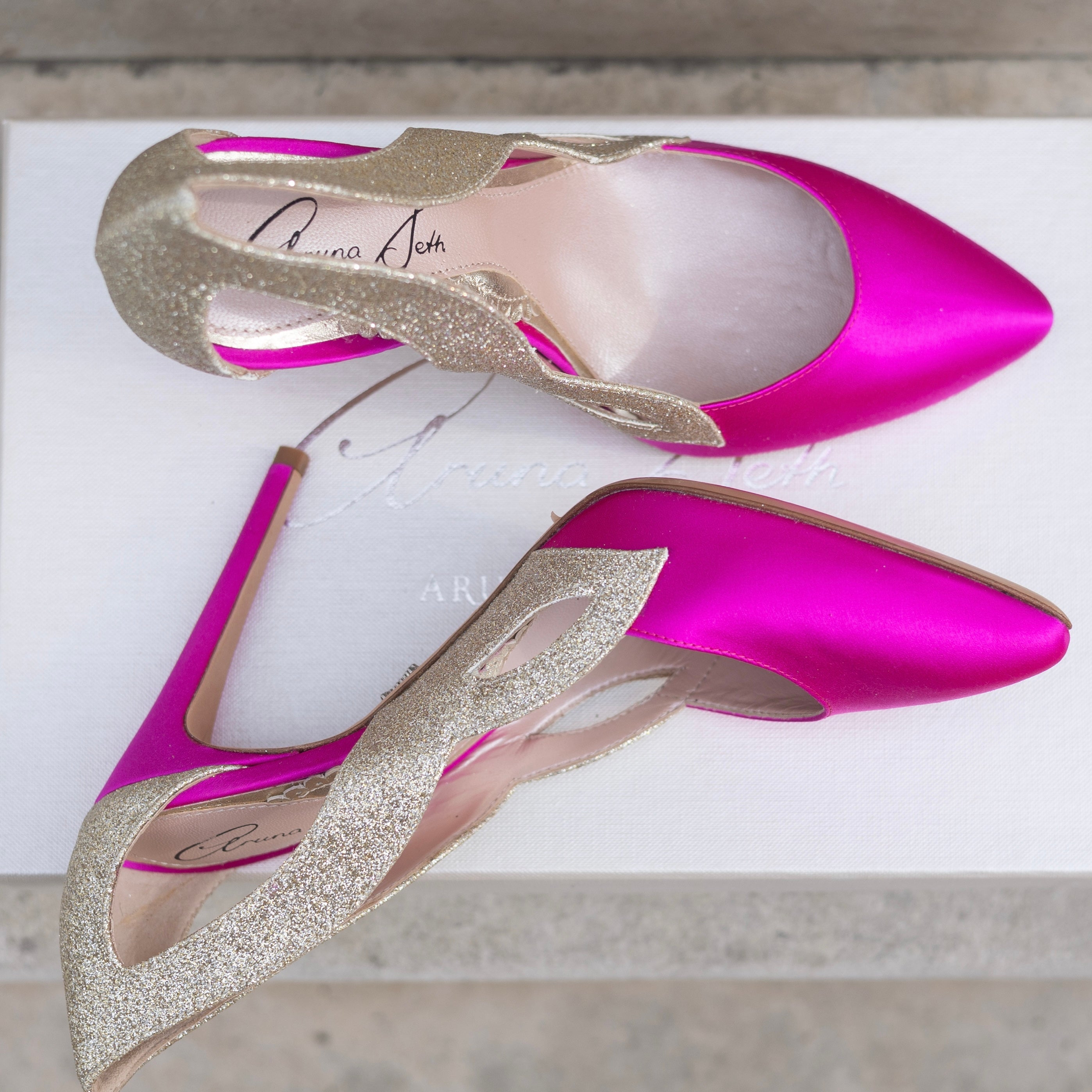 Cosmo Neon Pink Satin Heels