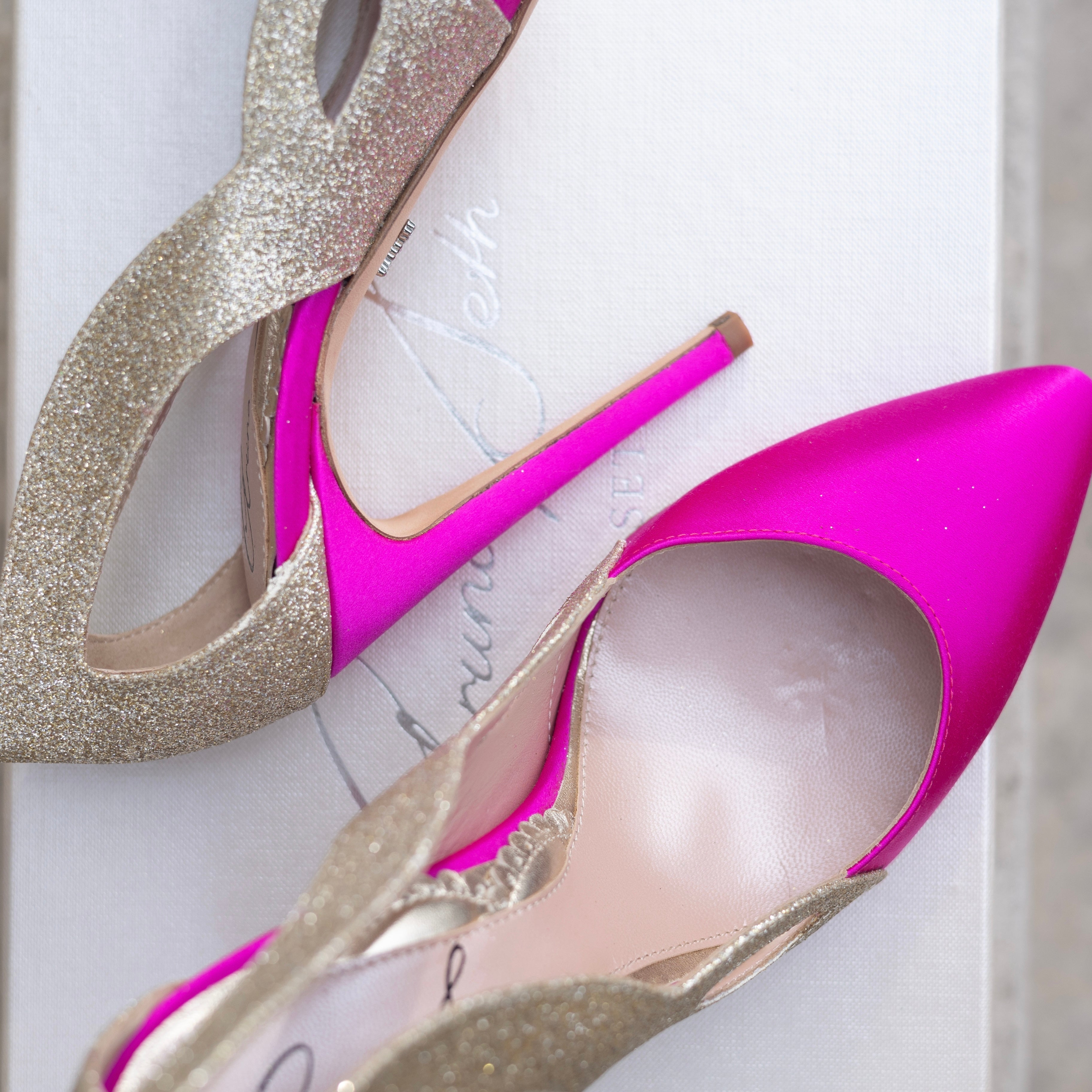 Cosmo Neon Pink Satin Heels