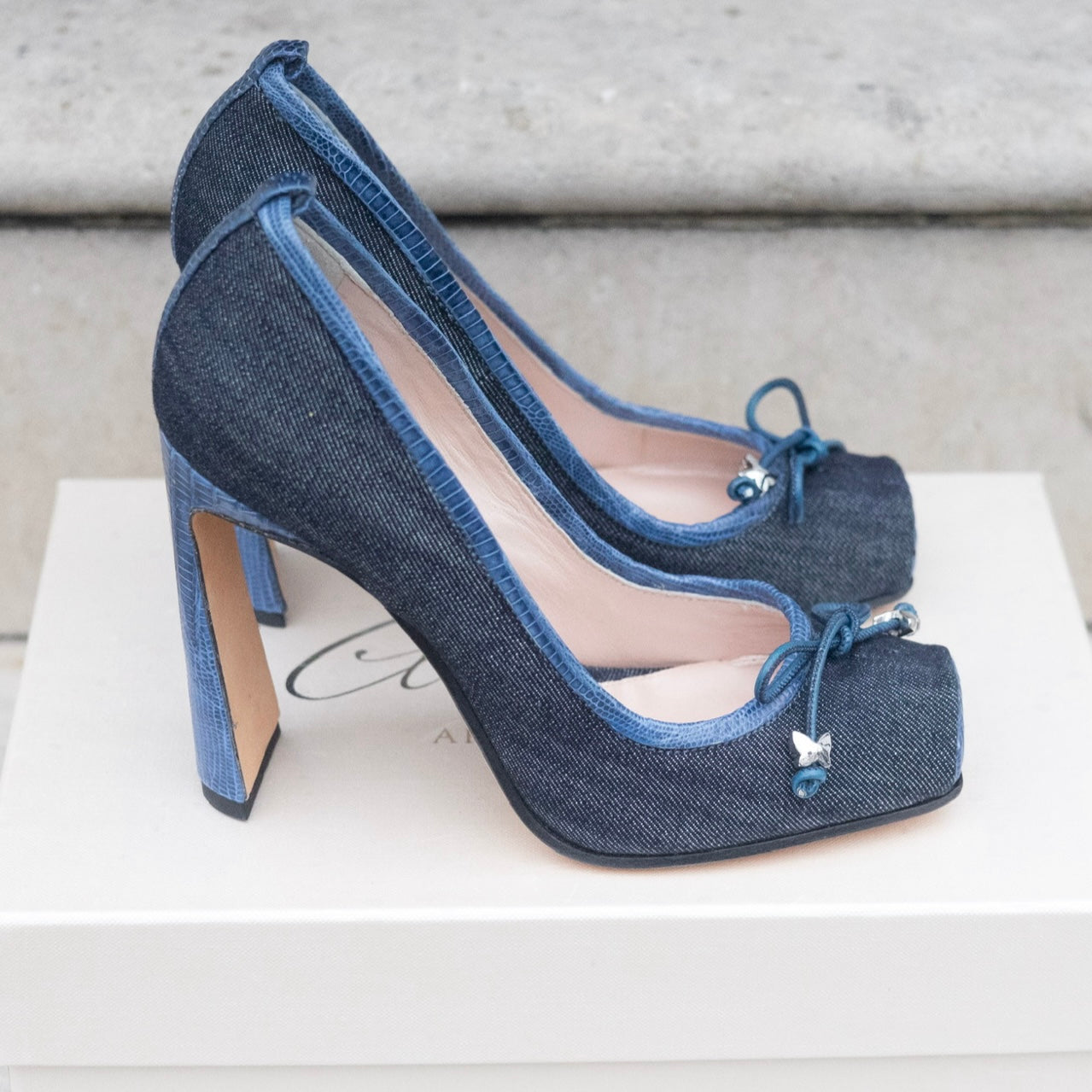 Denim Ballet Heels