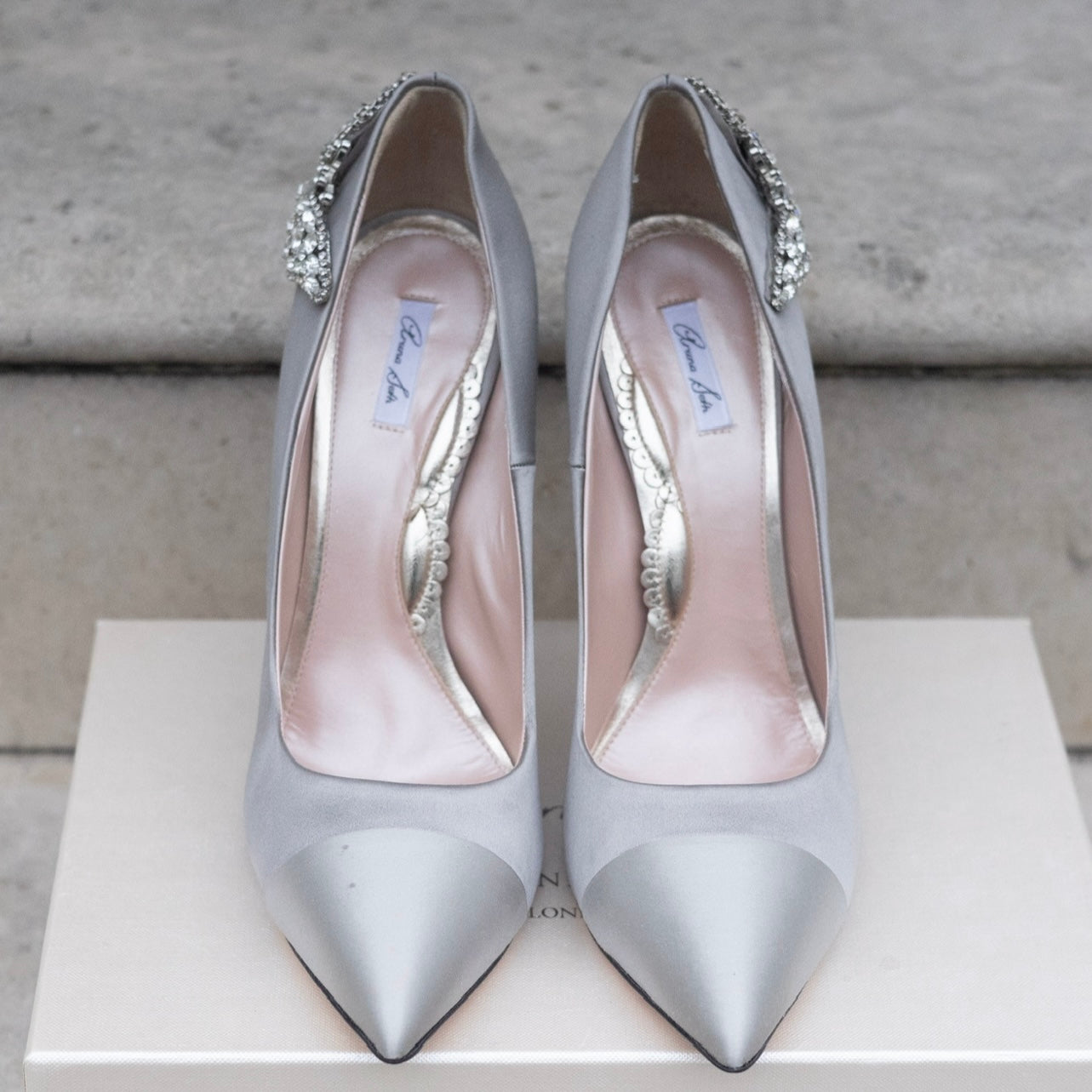 Aria Two Tone Silver Satin 100mm