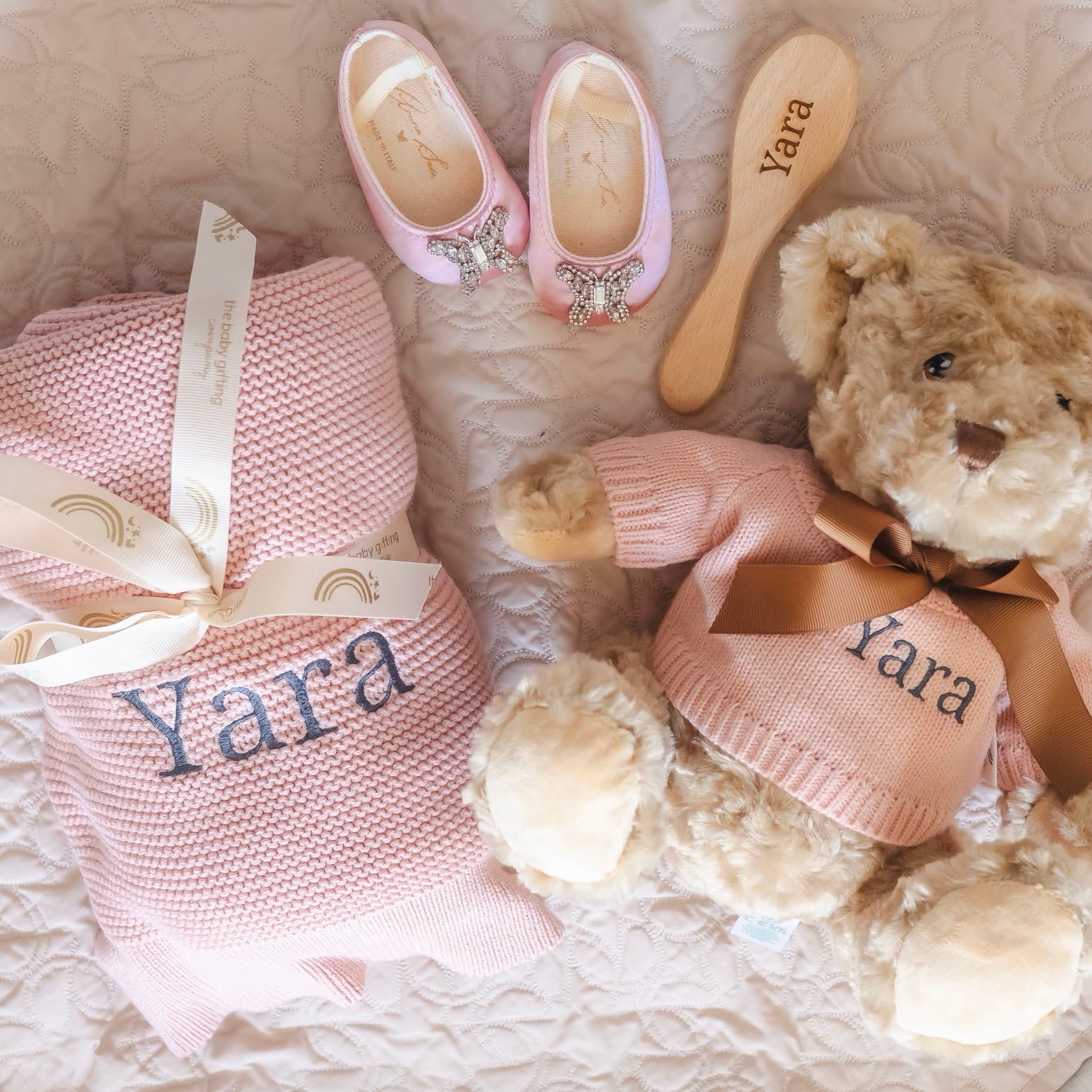 Luxury Pink Baby Gifts: The Baby Gifting Company X Aruna Seth