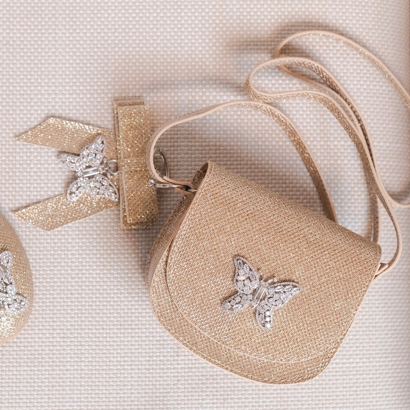 Luna Mini Butterfly Gold Sparkly Bag