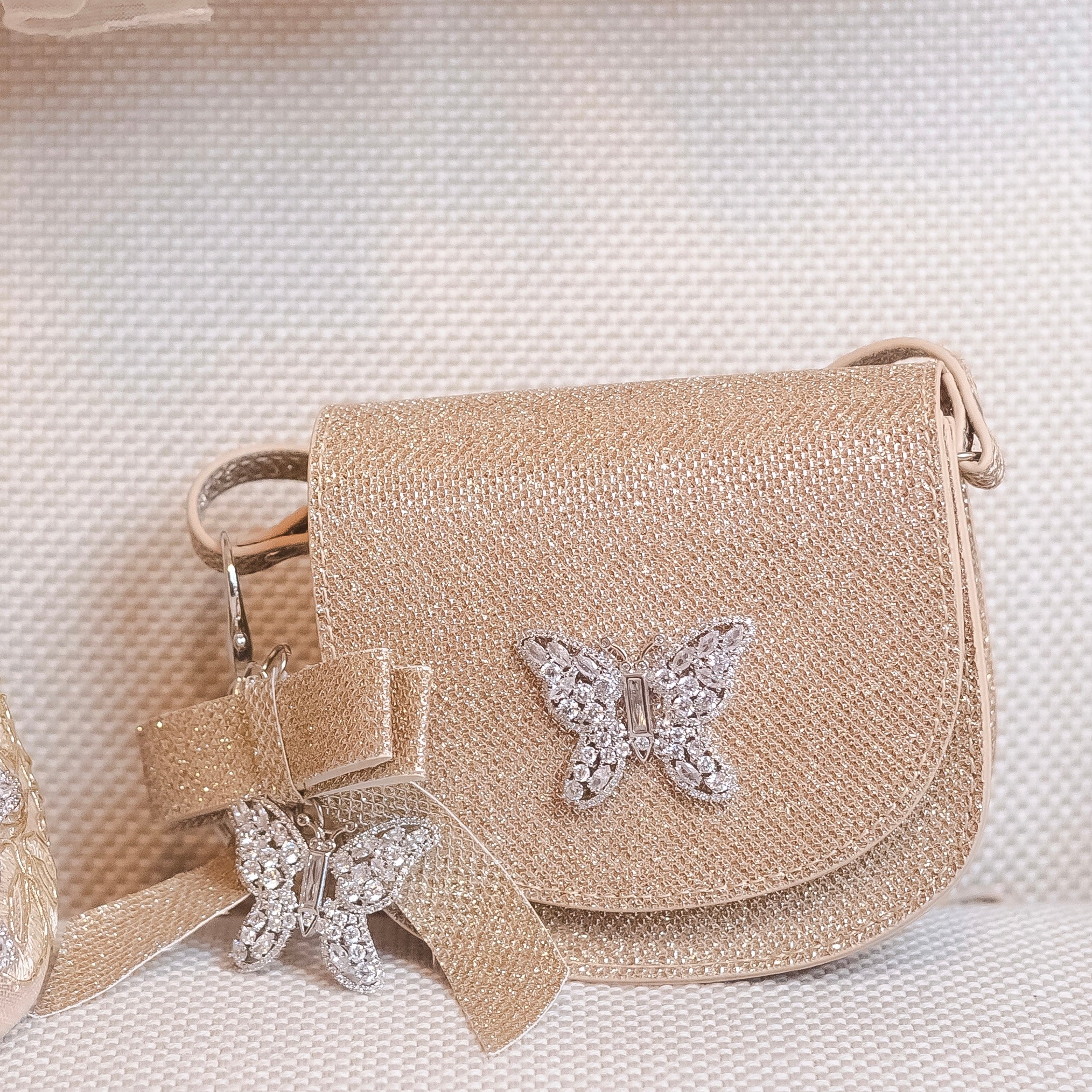 Luna Mini Butterfly Gold Sparkly Bag