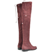 London Burgundy Over the Knee Flat Boots