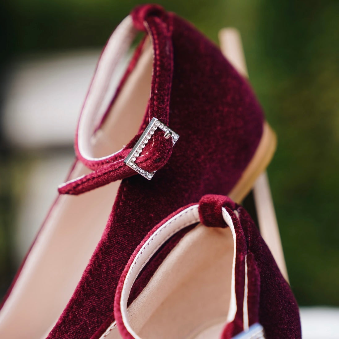 Angelina Butterfly Girls Shoes Burgundy Velvet
