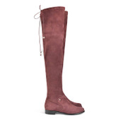 London Burgundy Over the Knee Flat Boots