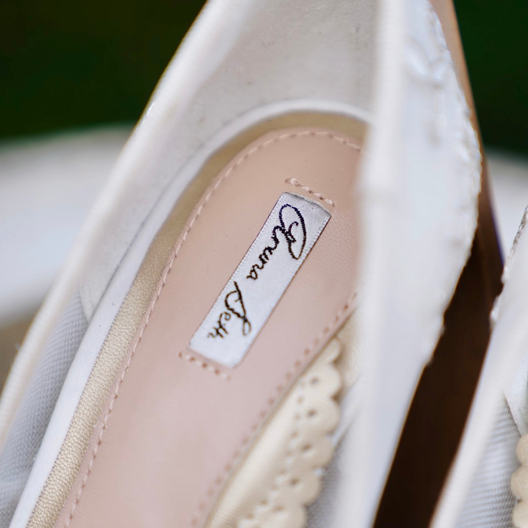 April Butterfly Heels Ivory Lace