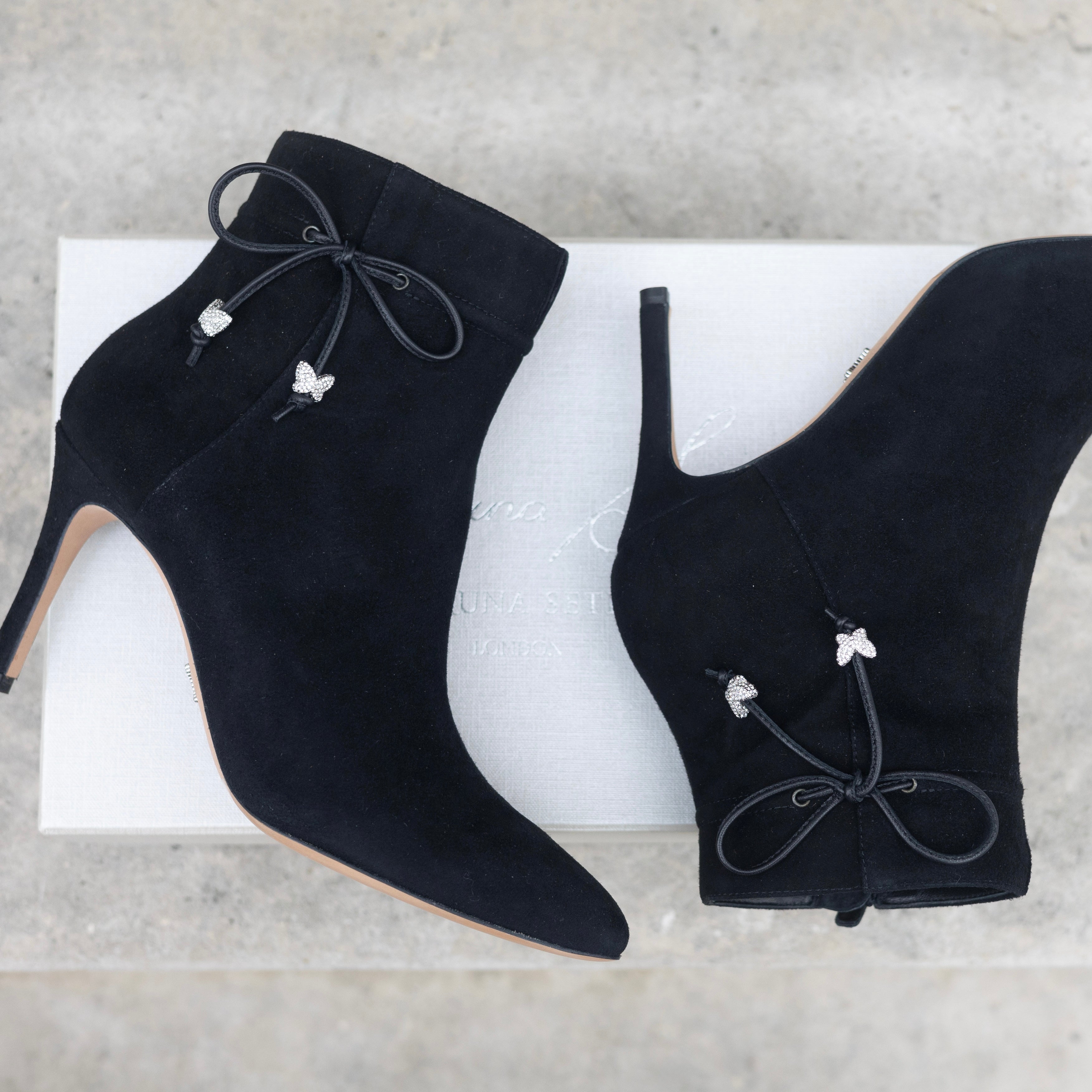 Grosvenor Ankle Boot Black Suede