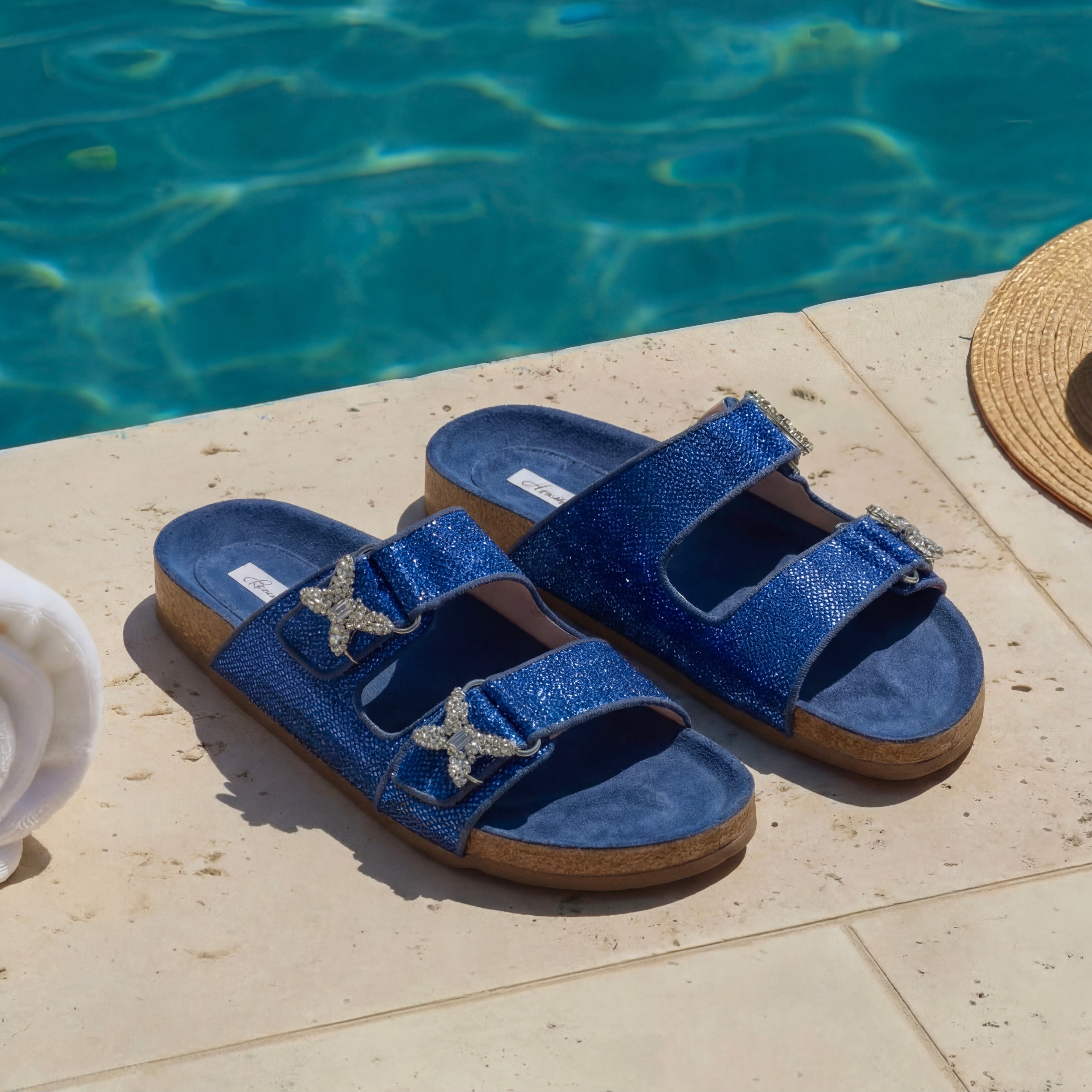 Reef Sandal Ocean Blue Sparkly Celeste