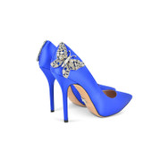 Ally Butterfly Heels Royal Blue Satin