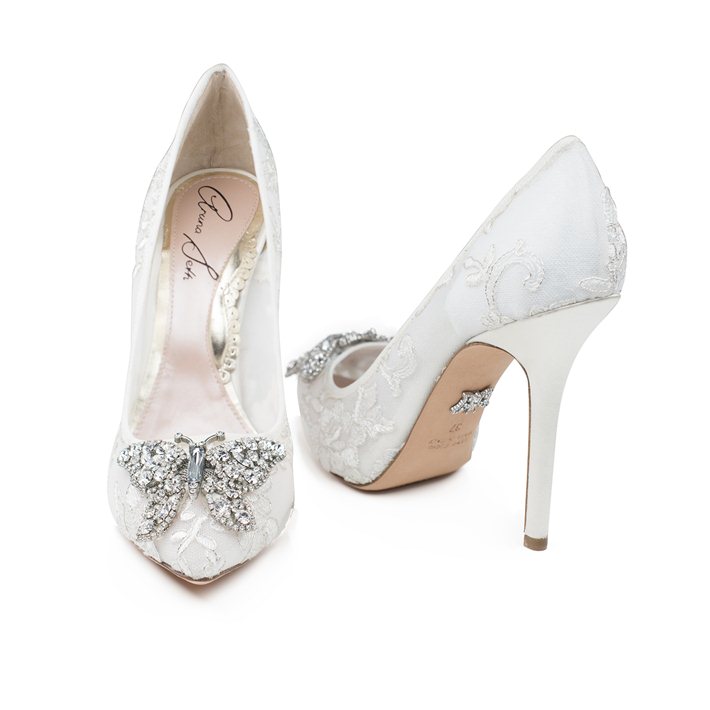 April Farfalla Stiletto Ivory Lace