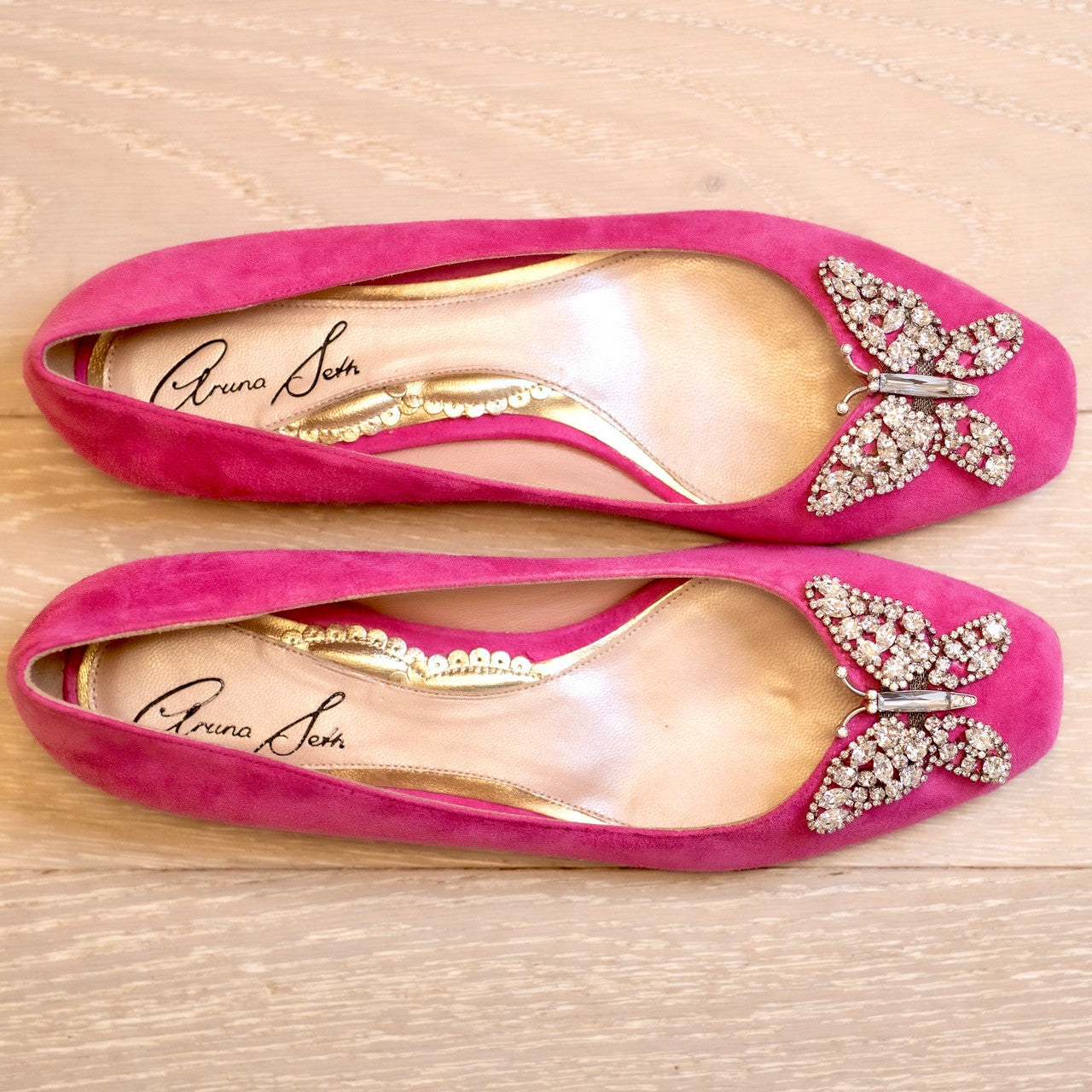 Carrie Butterfly Flats Bubble Gum Pink Suede