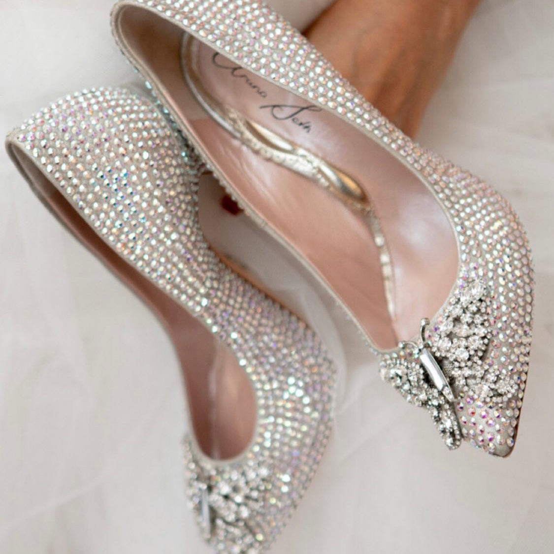 Belle Swarovski Crystal Low Heel Shoes 70mm