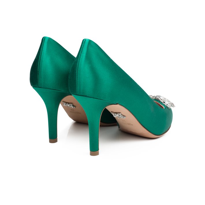 Emilia Butterfly Heels Emerald Green