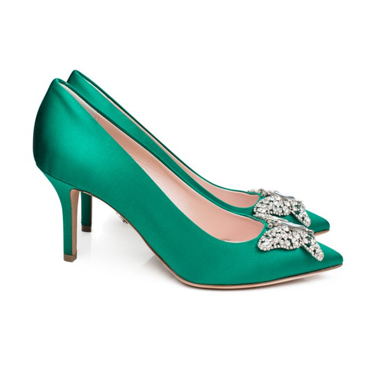 Emilia Butterfly Heels Emerald Green