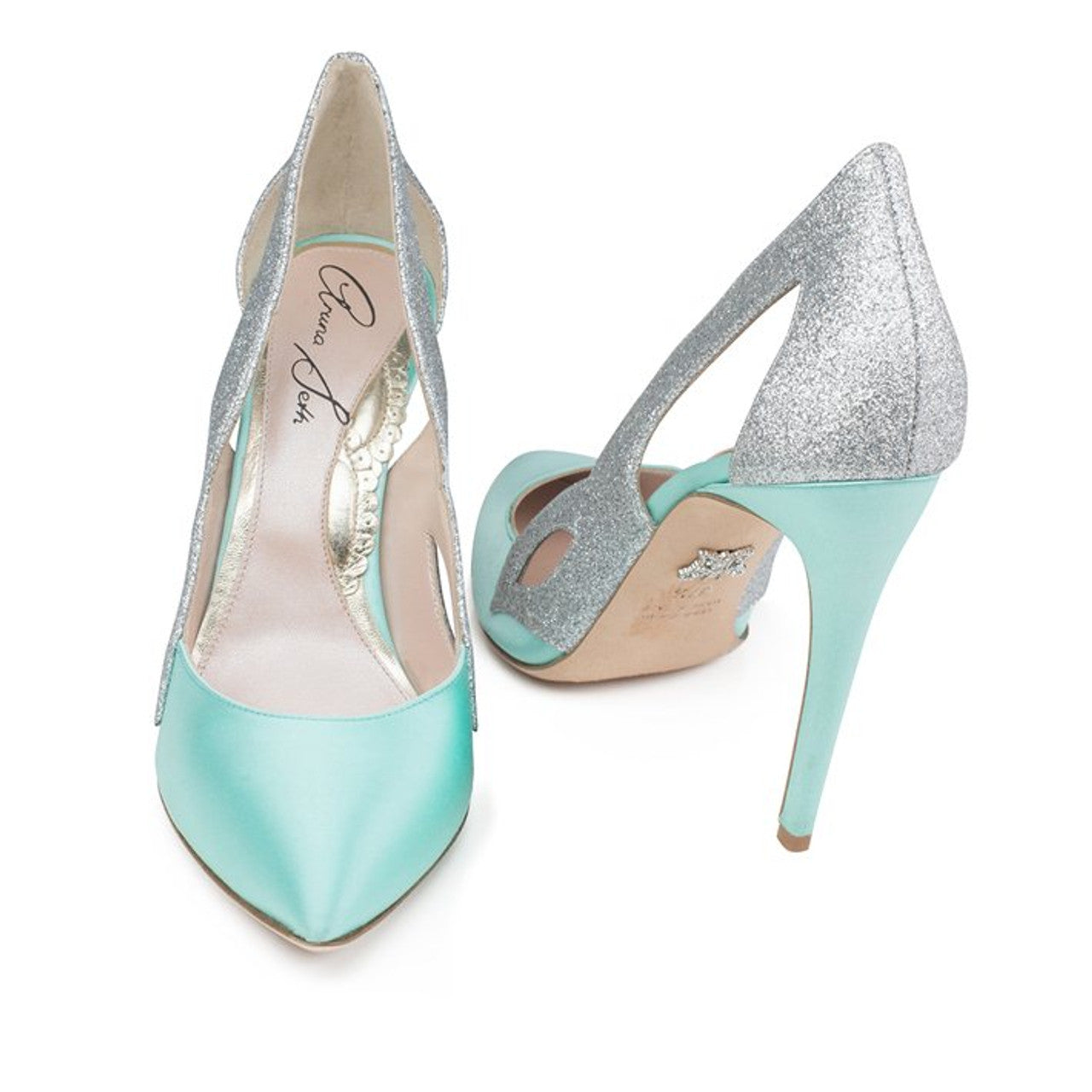 Cosmo Tiffany Blue Satin Heels