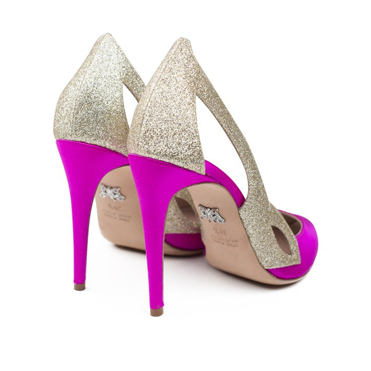 Cosmo Neon Pink Satin Heels