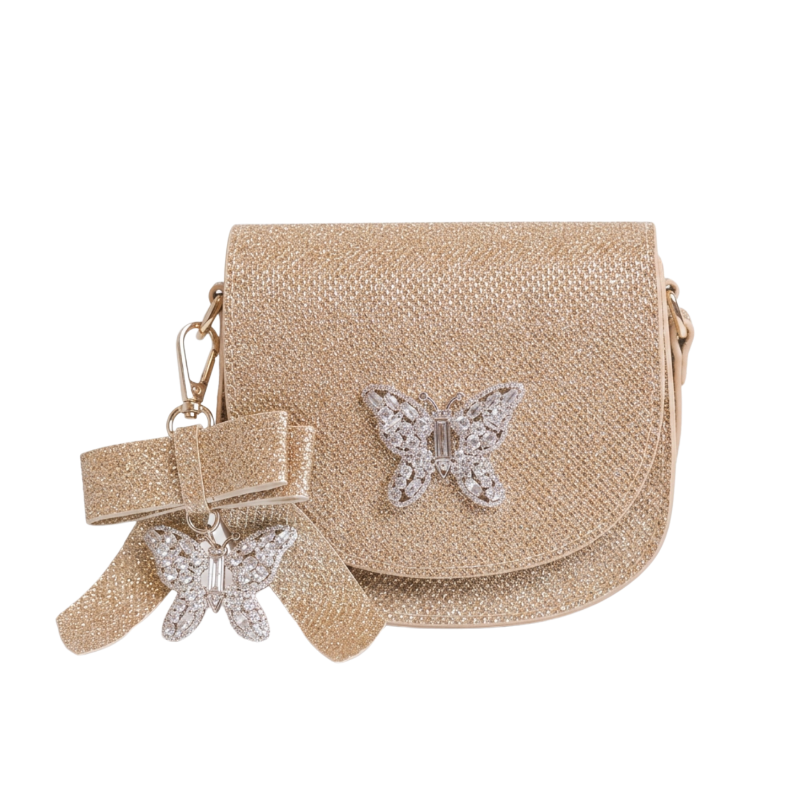 Luna Mini Butterfly Gold Sparkly Bag
