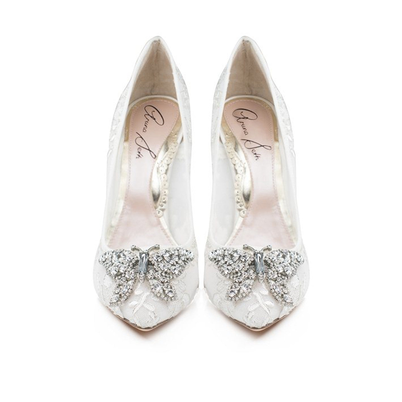 April Farfalla Stiletto Ivory Lace