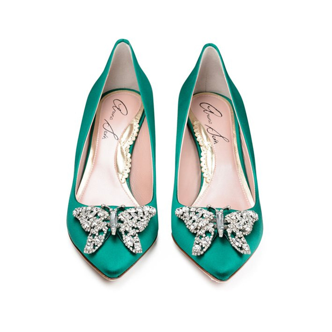 Emilia Butterfly Heels Emerald Green