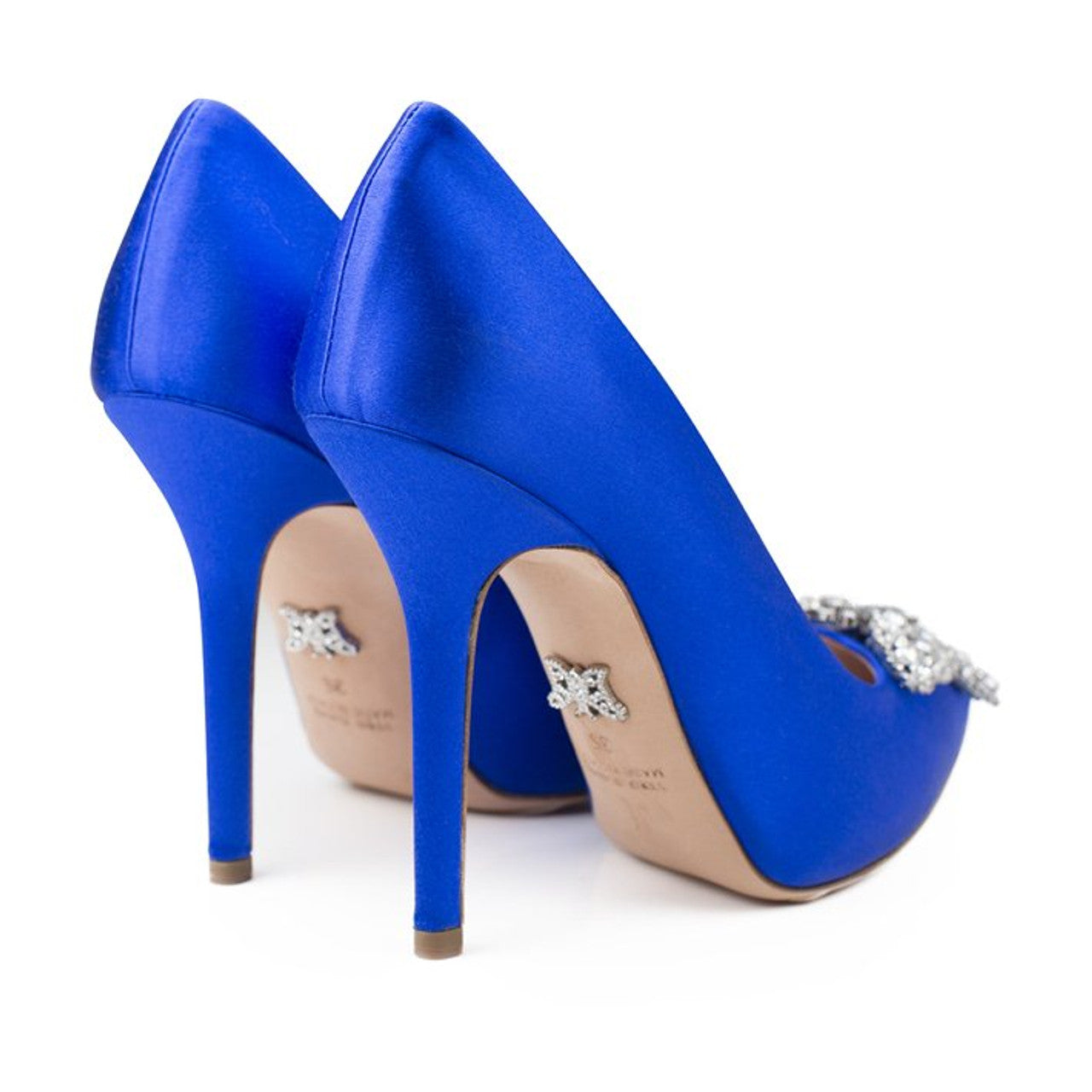 April Butterfly Heels Cobalt Blue Satin