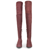 Piccolina Flat Cruissard Burgundy Stretch Suede Boot