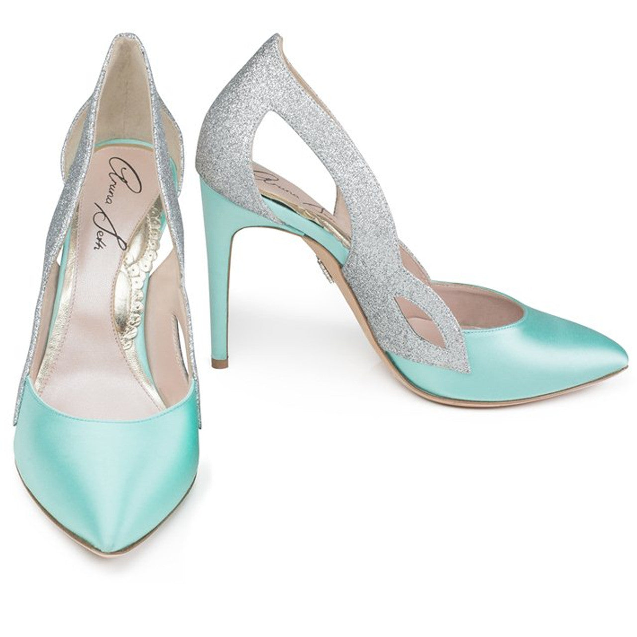 Cosmo Tiffany Blue Satin Heels