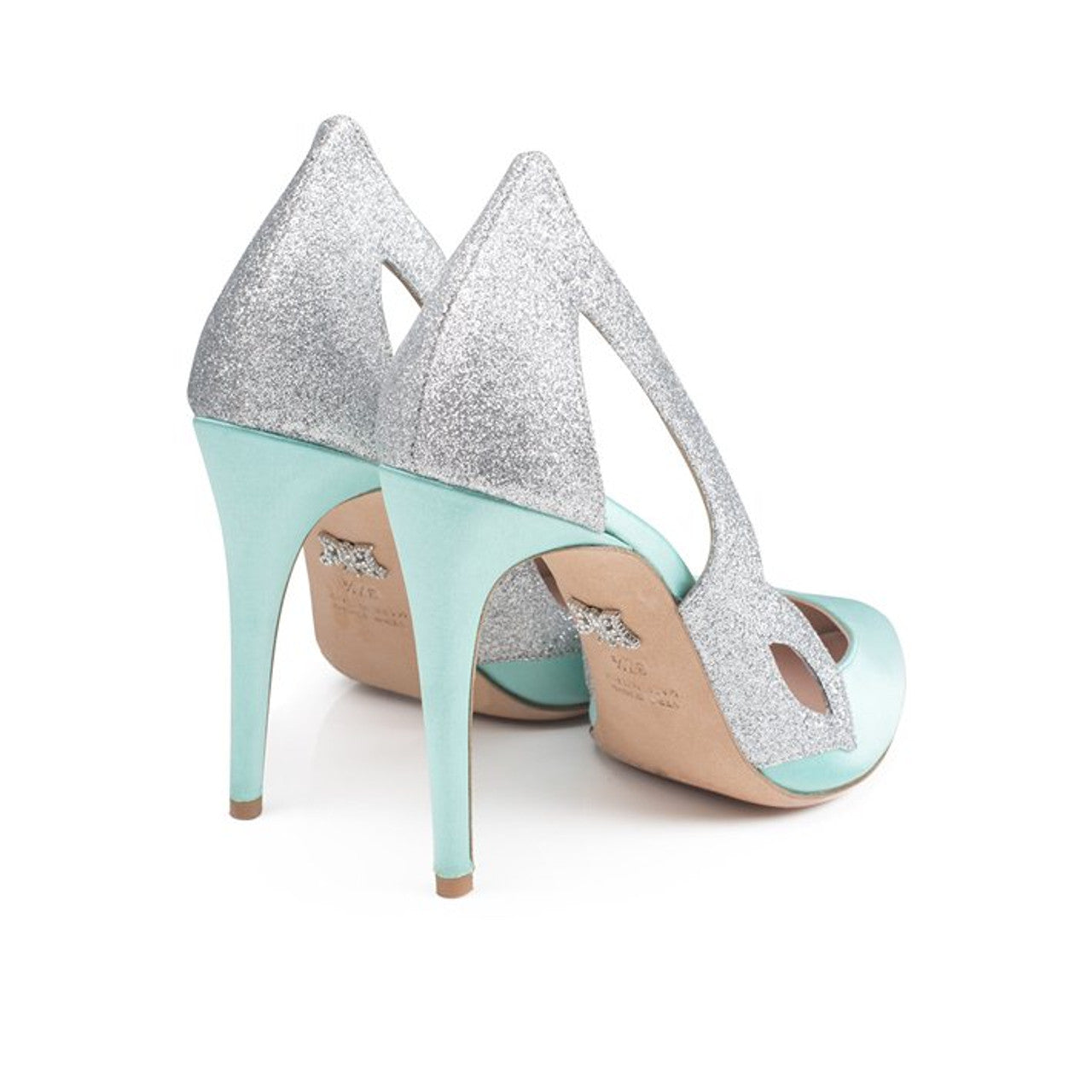 Cosmo Tiffany Blue Satin Heels