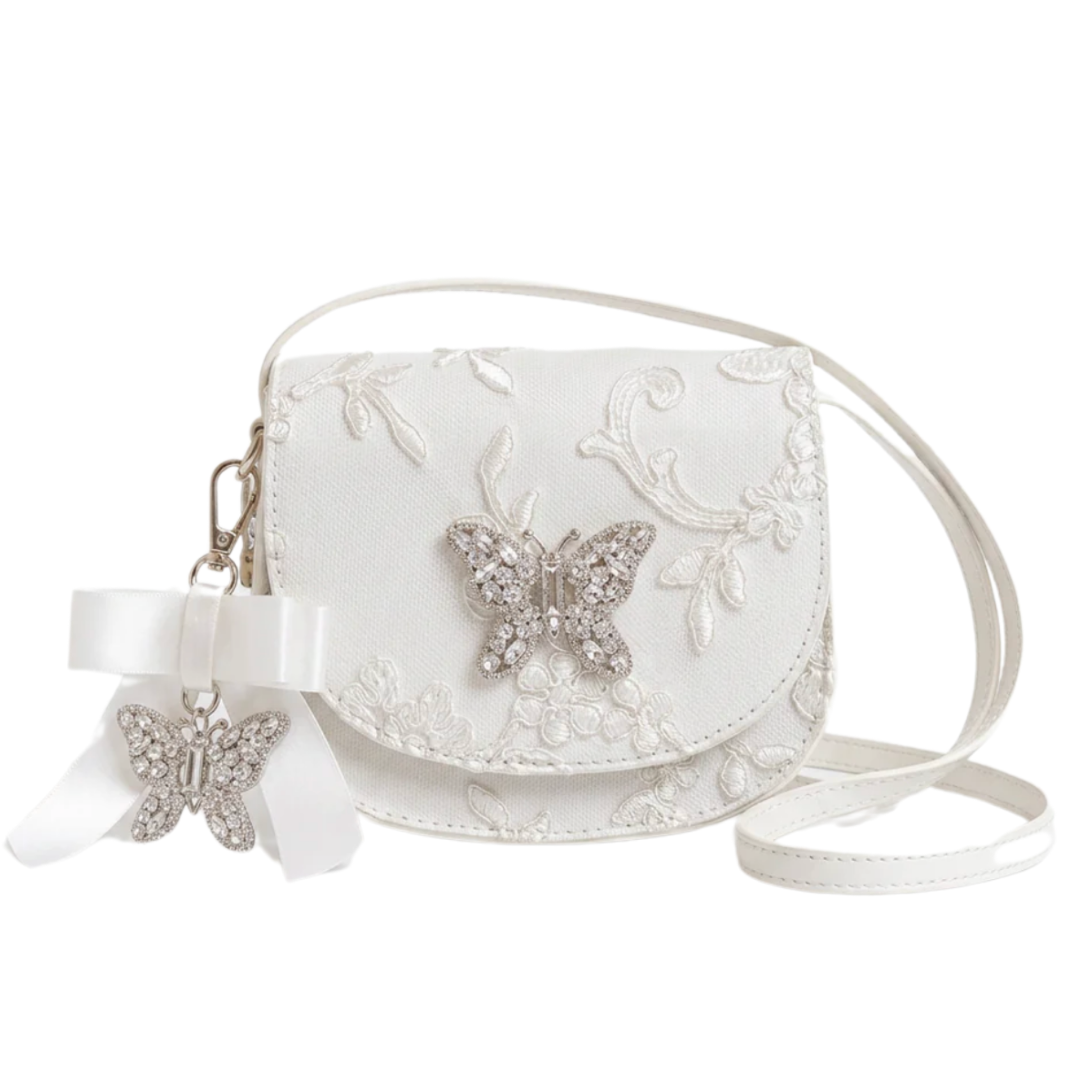 Luna Mini Butterfly Ivory Lace Bag