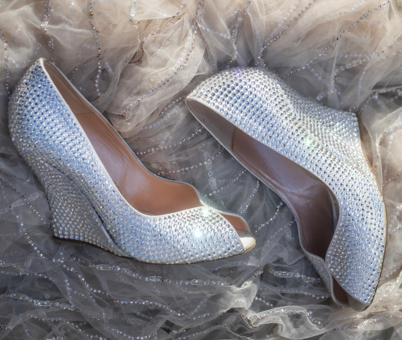 Siena Silver Swarovski Crystal Wedges - Made to Order