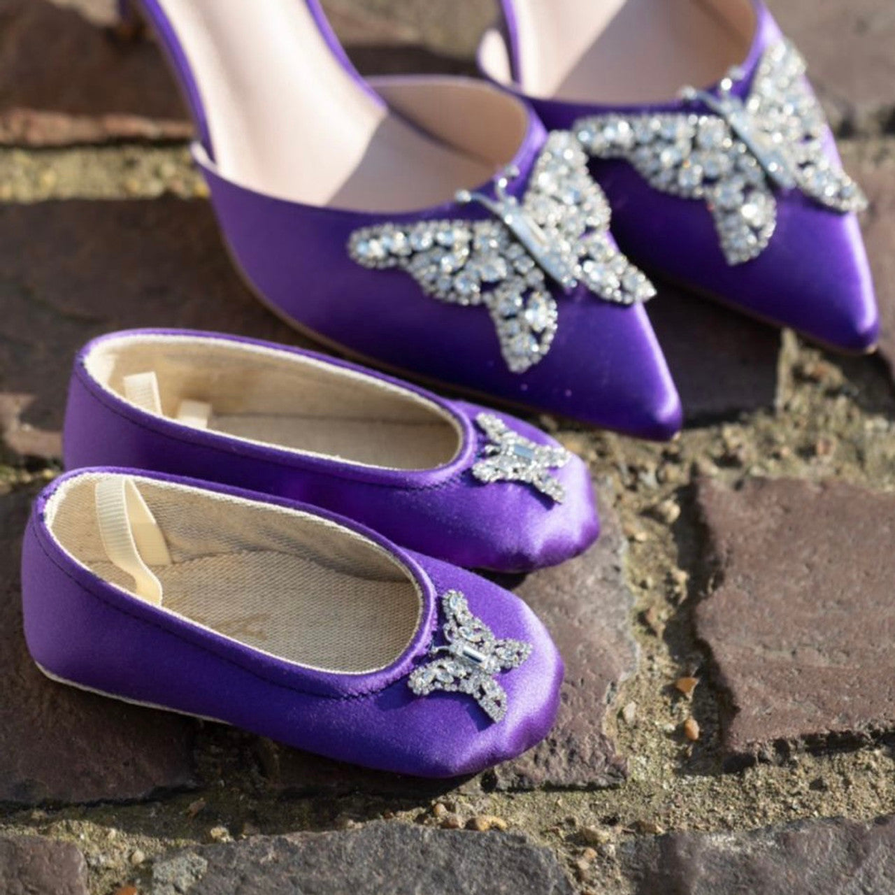 Odette Butterfly Baby Shoes | Violet Satin