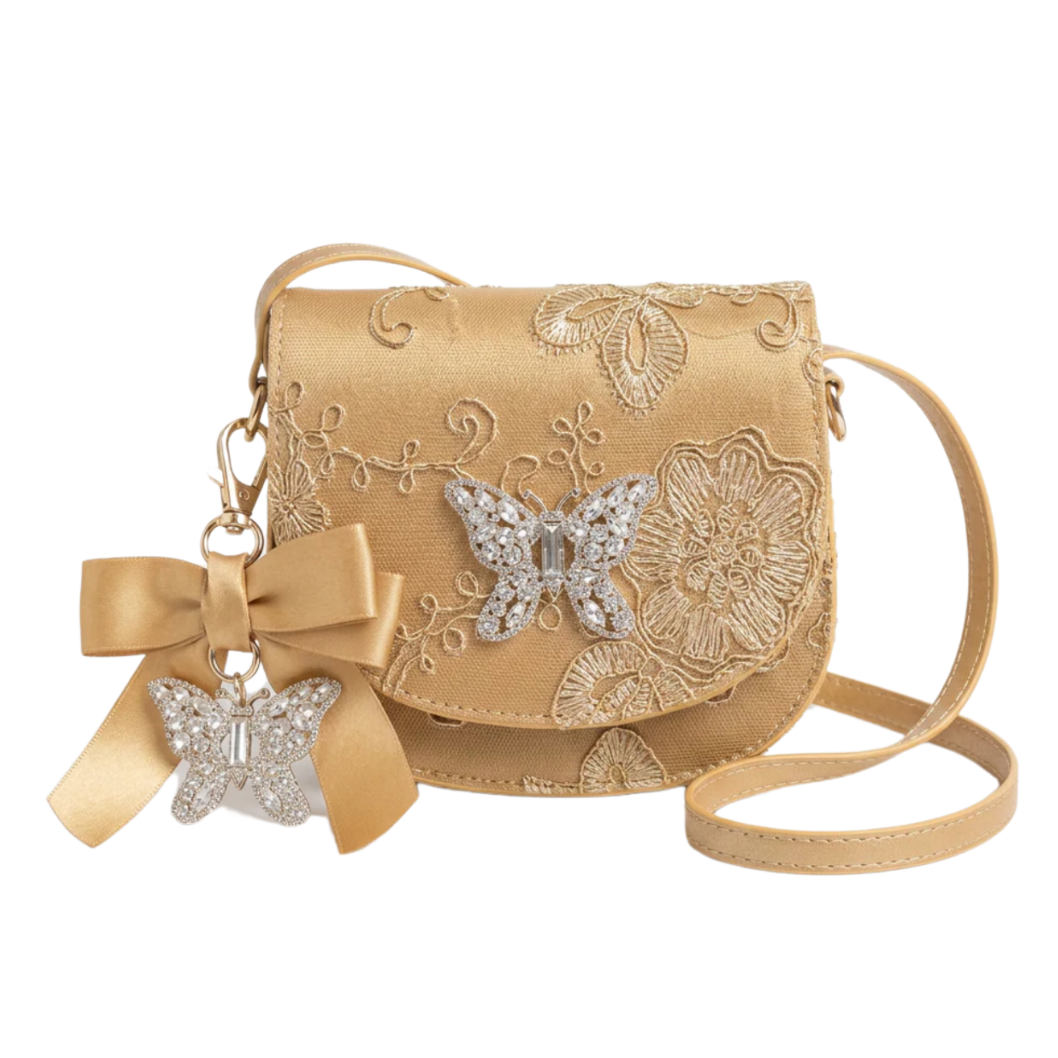 Luna Mini Butterfly Bag Gold Chantilly Lace