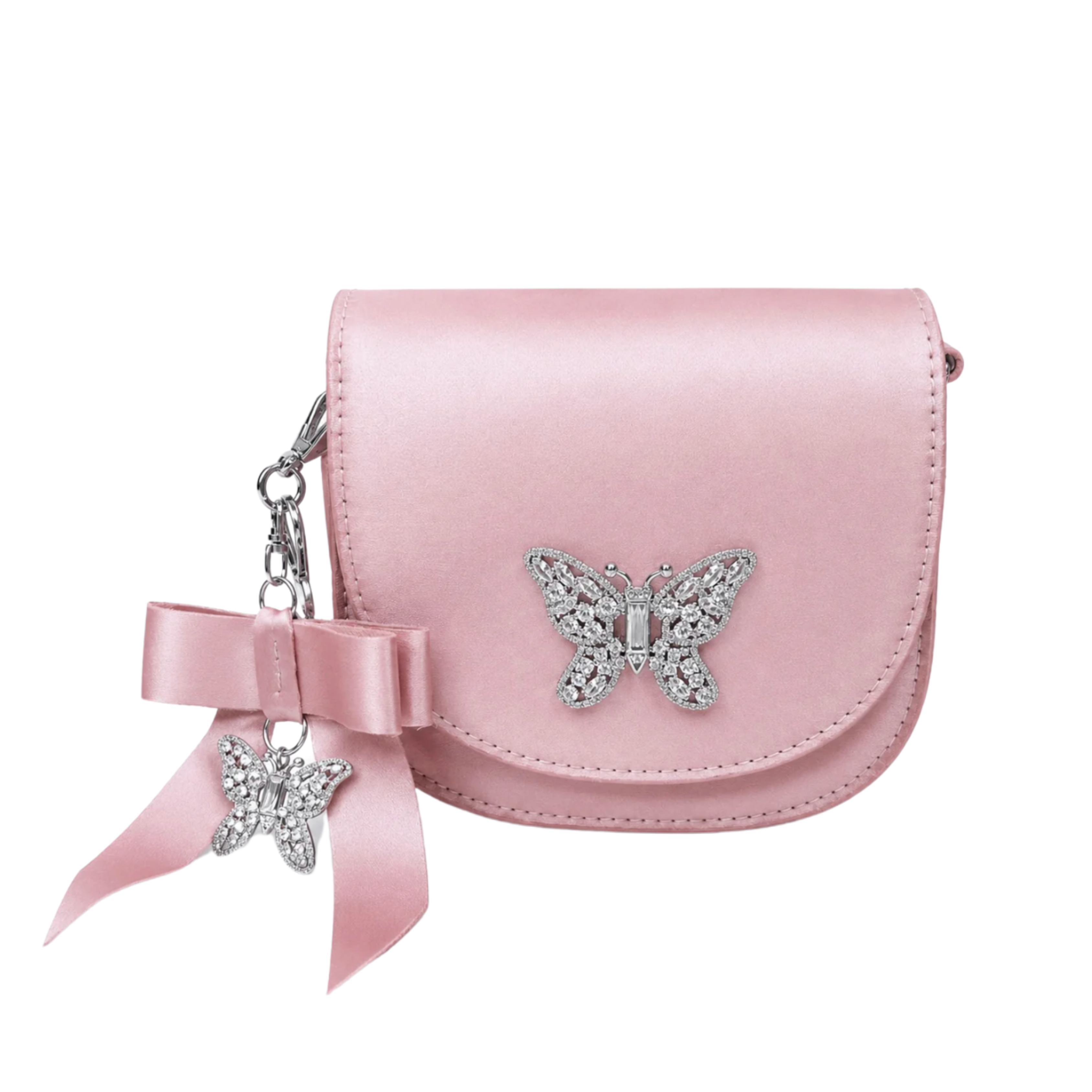 Luna Mini Butterfly Blush Satin Bag